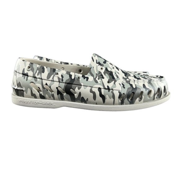 Sperry Men's Authentic Original Grey Camo Float Boat Shoes Sizes 8 - 13 - Picture 1 of 9